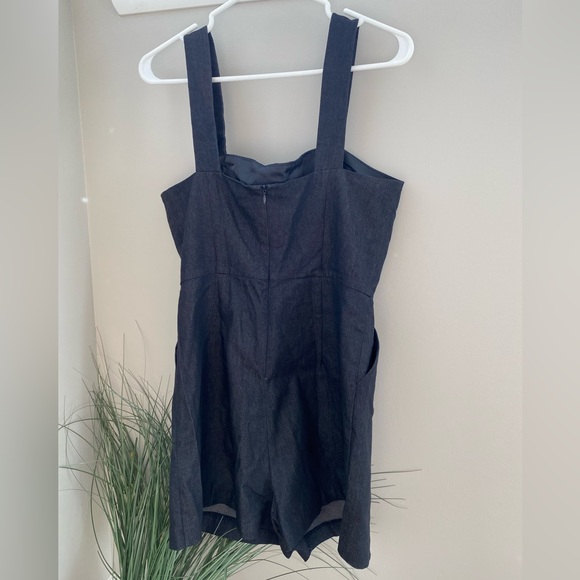 Miss Selfridge navy blue jumpsuit with gold button details size 8 - Picture 5 of 10